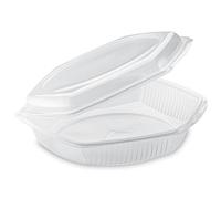 GUILLIN - Alphatop atp1200 Pack de 6 Bolsas de 25 Paquetes a Tapa Bisagra Hexagonal Micro-ondable, plástico, translúcido, 24.9 x 23.1 x 6.3 cm