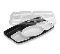 GUILLIN - selfipack prp5knb Pack de 4 Bolsas de 15 Kits Bandeja y Soporte Prestige 5 Compartimentos Fondo y Tapas, plástico, Negro/Blanco, 42 x 25.4 x 7.5 cm