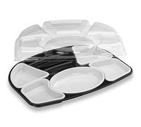 GUILLIN - selfipack prp7knb Pack de 2 Bolsas de 15 Kits Bandeja y Soporte Prestige 7 Compartimentos, plástico, Negro/Blanco, 42 x 32.6 x 7.5 cm