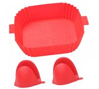 GuiLuc Molde Silicona Freidora De Aire,Accesorios Freidora Sin Aceite,Manoplas Silicona,Moldes Para Freidora De Aire De 20Cm, Compatible Cecotec, Air Fryer Accessories, Bandeja Silicona freidora aire
