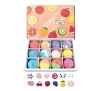 GuimMCanLin Bola De Baño Burbujeante,12 piezas limpiador de piel con interior,Bola de ducha con burbujas y diseño de frutas - Para Niños Hogar Viajes Baño Hotel Spa