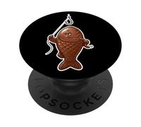 Guiñando el Pez Chocolate Divertido April Fools Fishing Design PopSockets PopGrip Adhesivo