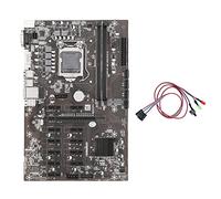 Guindxan B250B ETH Mining placa base + cable interruptor con luz LGA1151 DDR4 12 x ranura para tarjeta gráfica MSATA SATA para minería BTC