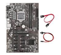 Guindxan B250B ETH - Placa base de minería + cable SATA + cable de interruptor LGA1151 DDR4 12 ranuras para tarjetas gráficas MSATA SATA3.0 para BTC