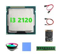 Guindxan I3 2120 CPU+DDR3 4GB 1600Mhz RAM+128G SSD+RGB Fan+SATA Cable+Switch Cable+Thermal Pad LGA1155 para placa base B75 Mining