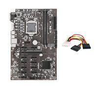 Guindxan Placa base B250B ETH Mining + cable de 4 a SATA LGA1151 DDR4 12 ranuras para tarjetas gráficas MSATA SATA3.0 para minería BTC
