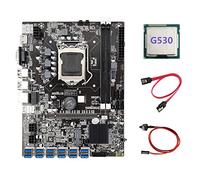 Guindxan Placa base B75 ETH Minería+G530 CPU+Cable Conmutador + Cable LGA1155 12 PCIE a USB MSATA DDR3 B75 USB BTC Placa base