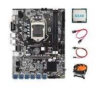 Guindxan Placa base B75 ETH Mining 12 PCIE a USB+G540 CPU+ventilador de refrigeración+cable de interruptor+cable SATA DDR3 MSATA LGA1155 placa base