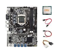Guindxan Placa base B75 ETH Mining 8XPCIE a USB+CPU+4PIN IDE a SATA Cable+SATA Cable+Switch Cable LGA1155 B75 Placa base