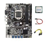 Guindxan Placa base B75 ETH Mining 8XPCIE a USB + CPU G630 + cable de 6 a doble 8 + cable de interruptor LGA1155 B75 placa base
