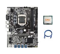 Guindxan Placa base B75 ETH Mining 8XPCIE adaptador USB + CPU + cable de red RJ45 LGA1155 DDR3 MSATA B75 USB BTC placa base