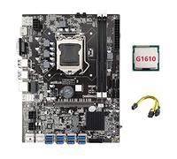 Guindxan Placa base B75 ETH Mining 8XPCIE adaptador USB + CPU G1610 + cable de 6 a doble 8 LGA1155 MSATA B75 USB placa base