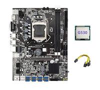 Guindxan Placa base B75 ETH Mining 8XPCIE adaptador USB + CPU G530 + cable de 6 a doble 8 LGA1155 MSATA B75 USB placa base
