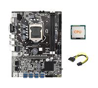 Guindxan Placa base B75 ETH Mining 8XPCIE USB adaptador + CPU + SATA 15 a 6 cable LGA1155 MSATA B75 USB BTC placa base
