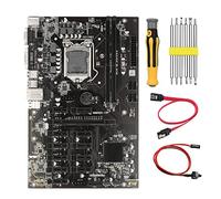 Guindxan Placa base de minería B250 BTC con cable de interruptor+cable SATA+destornillador 12 PCIE a USB 3.0 ranura gráfica LGA1151 DDR4 SATA3