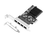 Guindxan Tarjeta controladora PCIe de 4 puertos Gigabit Ethernet 1X 1000Mbps NIC RTL8111H con soporte bajo para escritorio