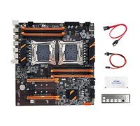 Guindxan X99 Dual CPU Motherboard+SATA Cable+Switch Cable+Baffle+Thermal Grease LGA 2011 DDR4 Support 2011-V3 CPU Motherboard