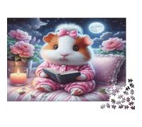 Guinea Pig 1000 Pieces for Adults Gifts Guinea Pig Reading Book Challenging & Brainteasing Home Activity 52x38cm/1000pcs