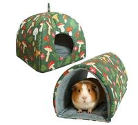 Guinea Pig Beds (2 unidades) | Velvet + Fabric, 24 x 24 x 20 cm & 17 x 31 x 18 cm | Small Animal Hanging with Hook & Tunnel | Soft House for Hamsters, Rabbits, Ferrets & Sugar Gliders
