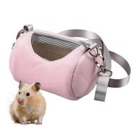 Guinea Pig Carrier - - 11x7.5x7.5cm Hamster Bag | Pet Carrier, Velvet Plush Backpack - Warm Small Animal Travel Case - Cylinder PetCarrier with Mesh Window For Guinea Pig, Chinchilla, Rabbit, Gerbil