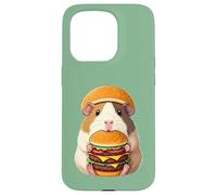 Guinea Pig Hamburger Double Cheeseburger Fast Food Hat Carcasa para iPhone 15 Pro