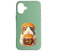 Guinea Pig Hamburger Double Cheeseburger Fast Food Hat Carcasa para iPhone 16 Plus