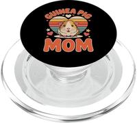 Guinea Pig Mom Retro Sunset Heart Funny Cavy Lover Furry Pet PopSockets PopGrip para MagSafe