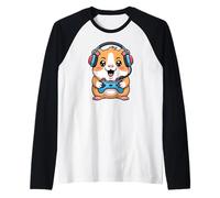 Guinea Pig Playing Video Game Rodents Gamers Camiseta Manga Raglan