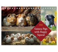 Guinea Pigs with Happy Squeal (Desk Calendar 2026 DIN A5 landscape), CALVENDO 12 Month DeskCalendar: Guinea pigs - small fluffy balls, big personalities