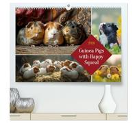 Guinea Pigs with Happy Squeal (High Quality Premium Wall Calendar 2026 DIN A2 landscape),CALVENDO 12 Month Wall Calendar: Guinea pigs - small fluffy balls, big personalities