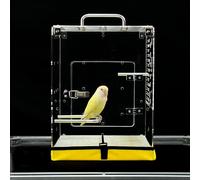 GuineaLoft Jaula acrílica para pájaros modelo ETO, transparente, vista panorámica de 360°, diseño portátil y fácil de limpiar con fondo de lona, visita la tienda GuineaLoft