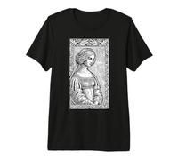 Guinevere - Ilustración Medieval de Estilo xilografía Camiseta Premium