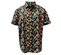Guinness - Camisa hawaiana negra de media manga, Negro, XL