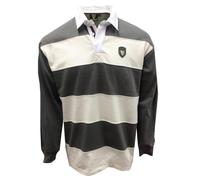 Guinness Camiseta de rugby de peltre/crema con insignia de metal L/S (talla M)