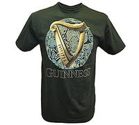 Guinness Camiseta verde botella con diseño de arpa irlandesa con diseño celta azul (XXXL), verde, XXX-Large