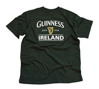 Guinness Camiseta verde botella con Irlanda EST. 1759 con diseño de arpa dorada
