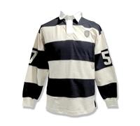 Guinness Camisetas de manga larga de rugby y fútbol, para hombre, talla 43/44, color negro/crema
