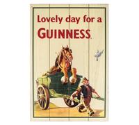 Guinness - Cartel de madera (20 x 30 cm), diseño de caballo y carrito