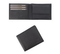 GUINNESS Cartera de cuero negro oficial - Bloqueo RFID, cartera plegable de cuero genuino para hombre, tarjetero delgado, cartera elegante y duradera para hombre