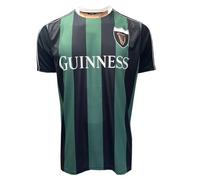 Guinness G3080 - Camiseta de rendimiento a rayas, color negro y verde, Negro, L