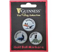 Guinness Gilroy Collection - Marcadores de pelota de golf, 3 unidades, diseños de tucán, león marino y tortuga