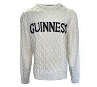 Guinness - Jersey de punto estilo Aran en blanco o negro, blanco, L