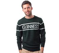 Guinness - Jersey de punto para hombre, con texto Guinness blanco, verde botella, talla S