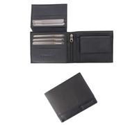 GUINNESS Juego de regalo de cartera y llavero de cuero negro - Bloqueo RFID, cartera plegable de cuero genuino para hombre, tarjetero delgado, cartera elegante y duradera para hombre - Producto