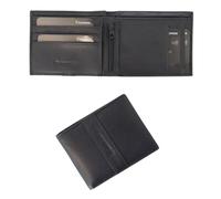 GUINNESS Juego de regalo de cartera y llavero de cuero negro - Bloqueo RFID, cartera plegable de cuero genuino para hombre, tarjetero delgado, cartera elegante y duradera para hombre - Producto