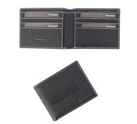 GUINNESS Juego de regalo de cartera y llavero de cuero negro - Bloqueo RFID, cartera plegable de cuero genuino para hombre, tarjetero delgado, cartera elegante y duradera para hombre - Producto