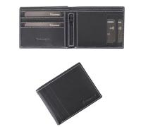 GUINNESS Juego de regalo de cartera y llavero de cuero negro - Bloqueo RFID, cartera plegable de cuero genuino para hombre, tarjetero delgado, cartera elegante y duradera para hombre - Producto