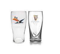 Guinness Official Merchandise Gravity and Tucán - Paquete de 2 vasos de pinta, 591 ml