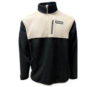 Guinness Sudadera de forro polar con media cremallera, color negro y crema, cálido y elegante, para exteriores, talla 2XL