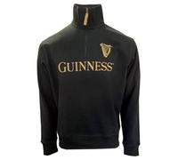 Guinness Sudadera negra con cremallera de 1/4, Negro, L